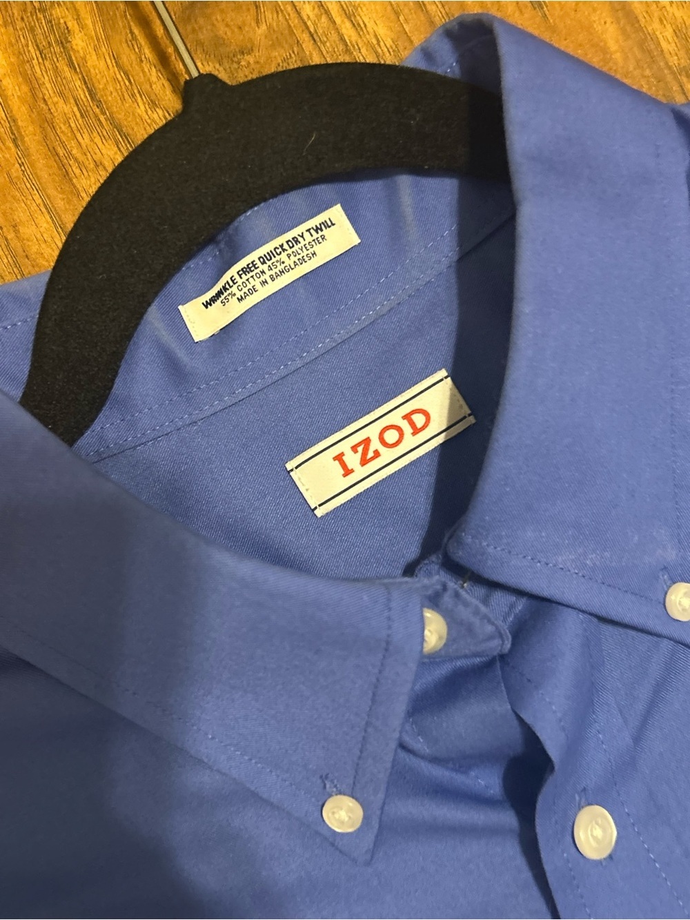 Izod Men's Royal Blue Button-Down Dress Shirt - Picture 2 of 8